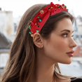thumbnail image 5 of Christmas Accessories Festive Knotted Headband Cute Women Wide Turban Style Hair Decoration for Holiday Celebration Elegant Hair Clip, 5 of 5