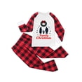 thumbnail image 2 of Xdegoge Family Matching Christmas Pajamas 2 Piece Sets Raglan Long Sleeve Tops and Pants Plaid Pjs Xmas Graphic Holiday Sleepwear Womens Cotton Pajama Sets Womens Red Pajamas Set, 2 of 5