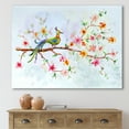thumbnail image 2 of Designart ' Little Bird Sitting On Blooming Branch ' Traditional Canvas Wall Art Print, 2 of 4