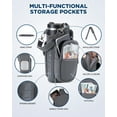 thumbnail image 7 of Dark Gray Magnetic Gym Water Bottle Holder with Phone Pockets & Shoulder Strap, Bottle Carrier Sleeve with 5 Strong Magnets, Gym Accessory Organizer for Men and Women, 7 of 7