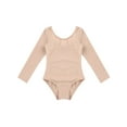 thumbnail image 5 of Venjoe Girls Long Sleeve Leotard Kids Bodysuit for Dance Gymnastics Costume 3-12 Years Apricot 6, 5 of 7