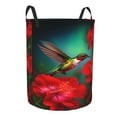 thumbnail image 2 of PHELIKA Spring Bird Hummingbird And Flowers 03 Laundry Basket 65L Large Foldable Round For Dirty Clothes Toy Storage, 2 of 6
