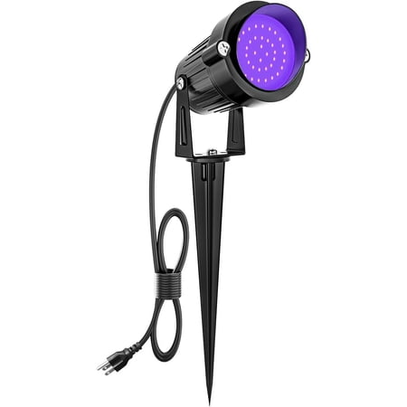 Halloween Black Light Spotlight Outdoor LED Blacklight, 15W Waterproof Spot Lights Landscape Lighting with US Plug for Glow Party Body Paint Fluorescent Poster Bar Yard Garden Decor(1Pack) led
