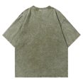thumbnail image 3 of American Style Retro Heavyweight Solid Color Short Sleeved T-shirt Men Women Summer Street Trendy Washed Old Oversized Clothes, 3 of 4