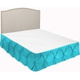 thumbnail image 2 of D.N.G. BEDDINGS 1 Piece Pinch Pleated Bed Skirt, 8 Inch Deep Pocket, 800 Thread Cotton 100% Egyptian Cotton, California King Size (72" x 84") Inch, Solid Turquoise Blue, 2 of 3