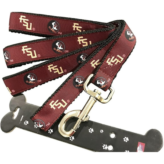 Brand New Florida/State FSU Design Pet Dog Leash(Small), 5/8 inch Wide, 6 Feet Long, Officially Licensed, Official Team Logo/Burgundy Color