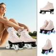 thumbnail image 6 of GAMBE Roller Skates, Double Row Roller Skates, Cool Light Up Quad, Camouflage Pink（Women 7.5-9/Men 6.5-8), 6 of 8