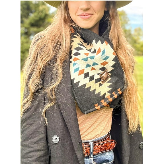 Western Cowboy Green Warm Neck Hood, 2026 Womens Neck Warmer with Snap Closure, Warmer Scarve for Outdoor & Winter