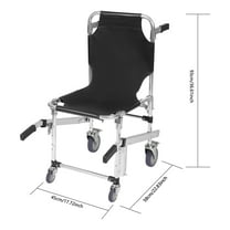 Foldable Stair Chair EMS Evacuation Chair Medical 4 Wheels Transport Wheelchair