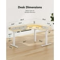 thumbnail image 2 of CHITOOMA 65" L-Shaped Standing Desk, Electric Height Adjustable Corner Computer Desk with Power Outlets & LED Strip, Sit Stand Up Desk with with 3 Drawers for Home Office, Oak, 2 of 7