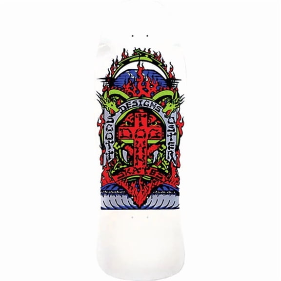 Dogtown Skateboards Scott Oster Reissue White / Blue Pearl Old School Skateboard Deck - 10.3" x 30.7" (Deck Only)