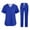 Royal Blue #29, variant on Nurse Scrubs for Women Set Short Sleeve V Neck Medical Scrub Tops and Cargo Wide Leg Pants Solid Breathable Wrinkle-Resist 2 Pieces Outfit, S