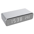 thumbnail image 2 of Digital Alarm Clock Wireless Charger Dock Mirror Face Clock with Thermometer, 2 of 3