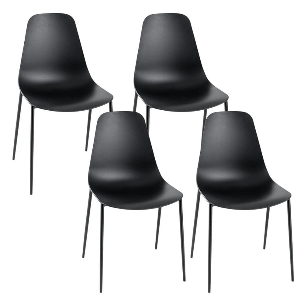 GVN Armless Dining Chair Set of 4 Leisure Chair with Anti-slip Foot Pads-Black, Dining Room Chairs, Lounge Chair for Kitchen, Dining, Bedroom, Living GVN Armless Dining Chair Set of 4 Leisure Chair with Anti-slip Foot Pads-Black, Dining Room Chairs, Lounge Chair for Kitchen, Dining, Bedroom, Living