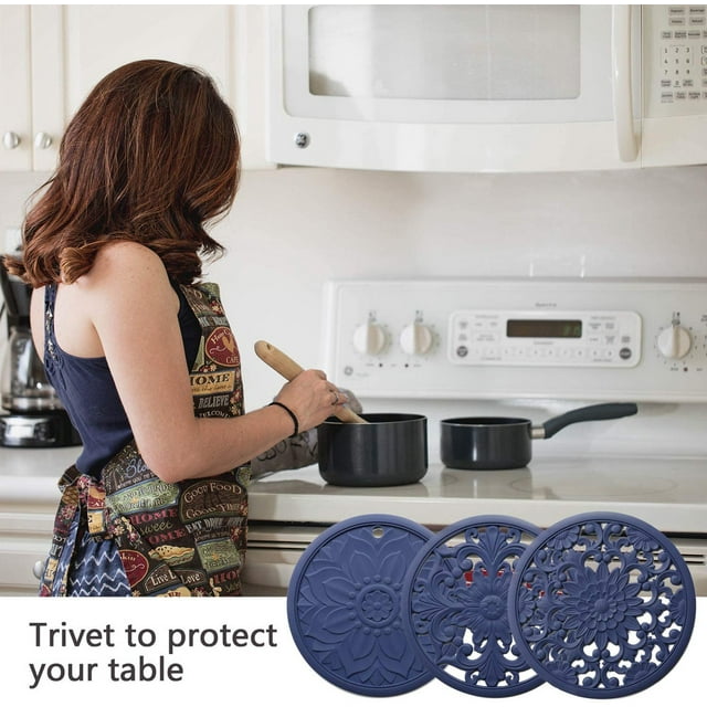 Staron Trivet Mat under $5! Silicone Hot Pad Set Heat Resistant Non-Slip Surface Protective Mat for Tables and Countertops