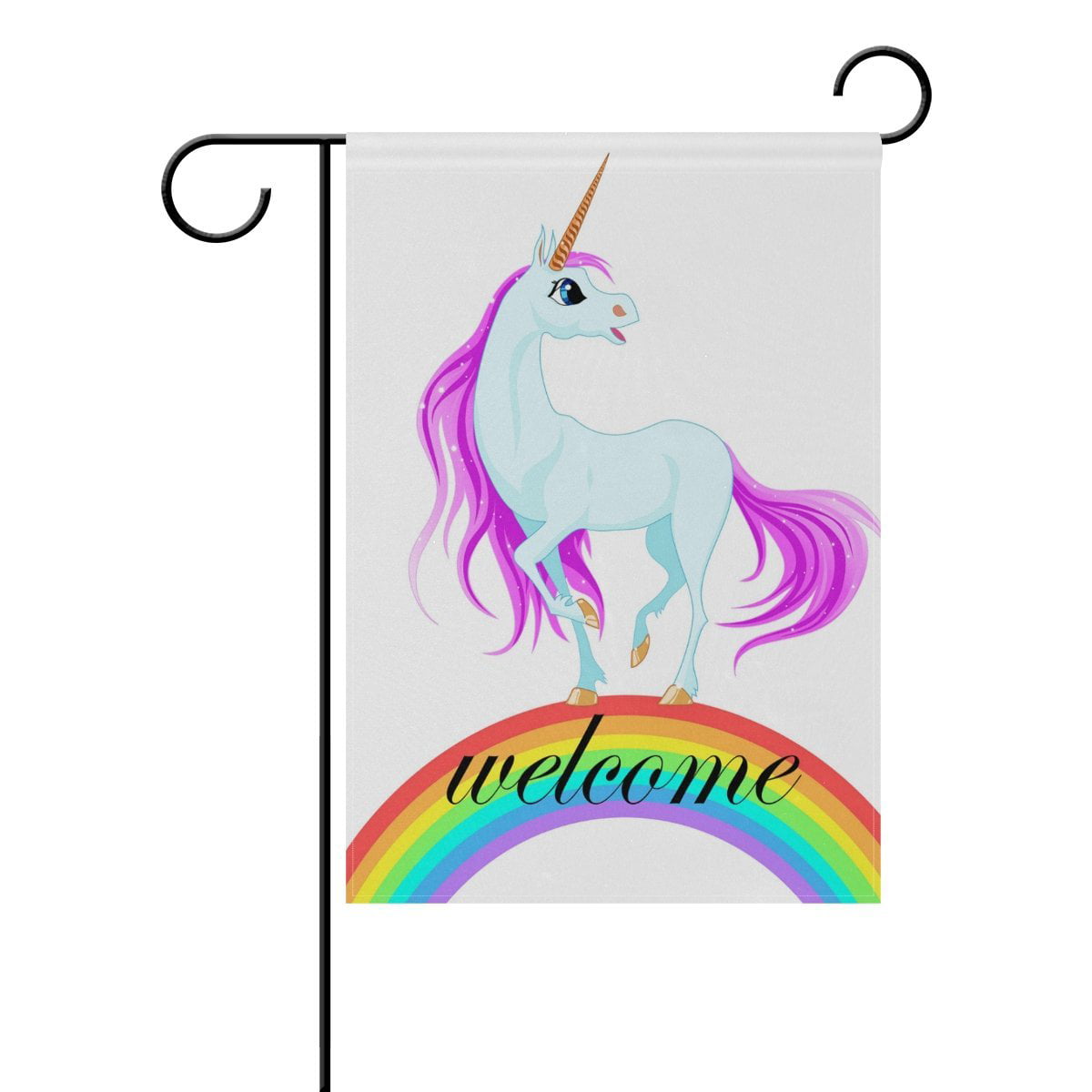 Cute Mermaid Unicorn Rainbow Tail Unicorn Blue Flag 3x5 Ft Outdoor Decorative Banner Outside Hanging Standard Flag for Yard Garden Lawn Holiday
