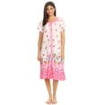 thumbnail image 2 of Lati Fashion Women Nightgowns Short Sleeve Female Nightgowns & Sleepshirts Pink Size 3X, 2 of 4