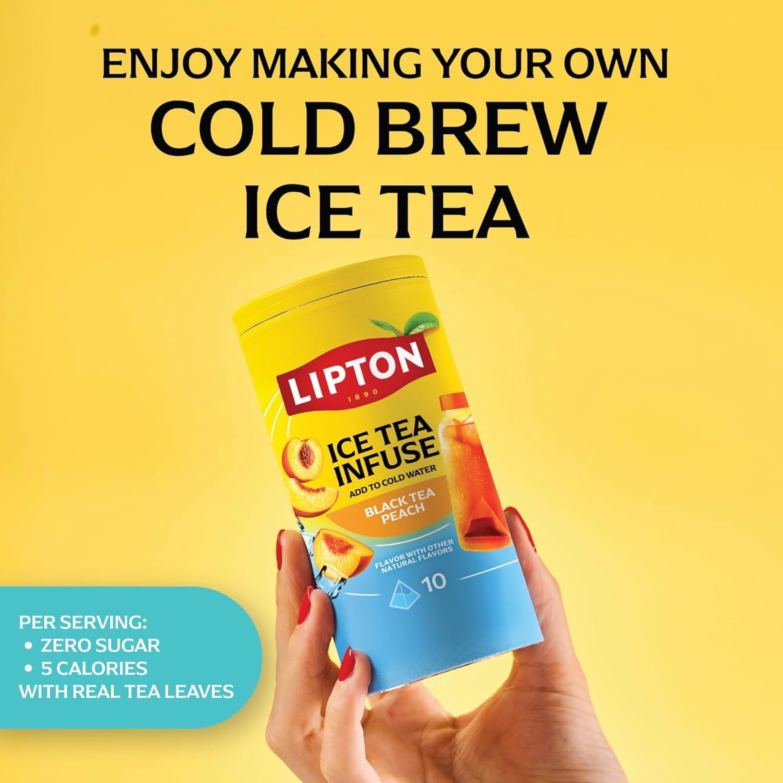 Lipton Iced Tea Infuse Peach Black Tea Cold Brew Bags, 10 ct (Pack of 3)