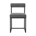 thumbnail image 3 of Dining Chairs - Modern Fabric & Metal Set of 2 - Matte Black & Gray - Easy Comfort, 3 of 9