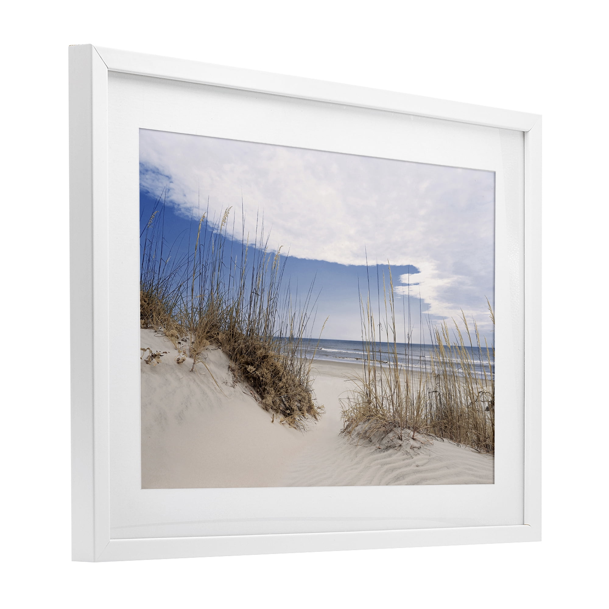 Stupell Industries Sea Oats Along Sandy Dunes White Framed Print Under Glass, design by Natalie Carpentieri