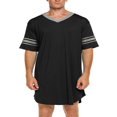 thumbnail image 1 of Men Cotton V-Neck Sleep Shirt Loose Nightshirt Pyjamas, 1 of 6
