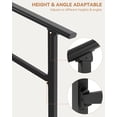 thumbnail image 2 of YUSAZENS 2 Pack 5 Step Outdoor Step Handrail, Aluminum Alloy Combined Iron Post Railing, Glossy Black, Complete Mounting Hardware and Tools, 2 of 5