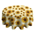 thumbnail image 4 of White Sunflower Round Tablecloth 60" X 60",Wrinkle Wipeable Table Cloth for Kitchen Dining Room Picnic Patio Party, 4 of 6