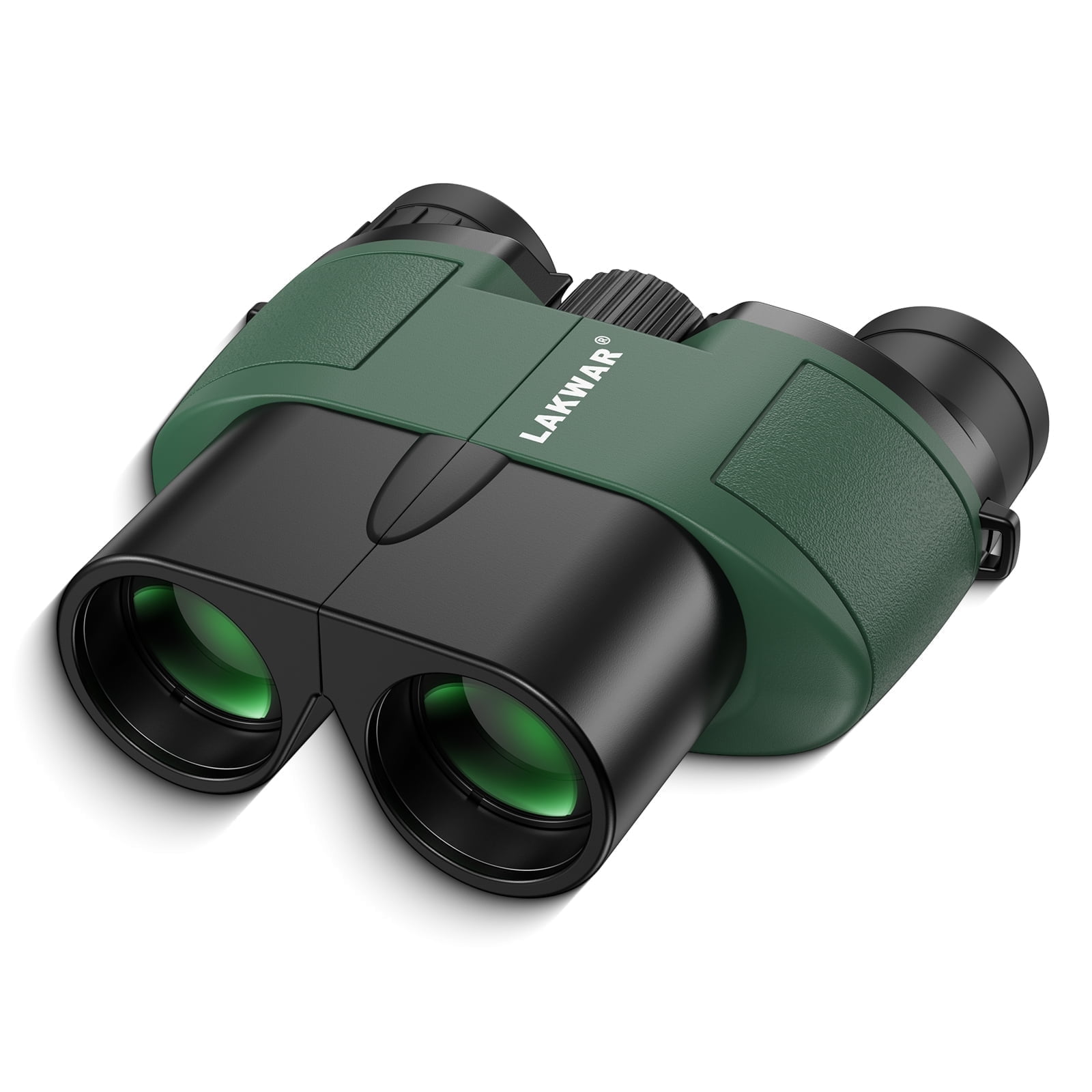 LAKWAR 10x25 Compact Binoculars for Adults and Kids，Small Portable Binoculars Lightweight for Bird Watching Hunting-Green