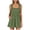 Army Green, variant on Womens Rompers - Summer Casual Smocked Rompers Square Neck Sleeveless Wide Leg Short Jumpsuit with Pockets (XL, Blue)