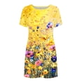 thumbnail image 4 of Puntoco Vestido De Manga Corta Para Mujer, Vestido Con Cuello Redondo Y Estampado Floral, Vestido De Manga Corta Con Cuello Redondo, Color S,Regalos Para Mujer Joven, 4 of 5