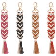 thumbnail image 1 of 4pcs Macrame Keychain Pendant with Braided Rope Tassel for Bags, 1 of 8