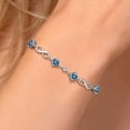 thumbnail image 4 of Gem Stone King 925 Sterling Silver Bracelet Persian Blue Moissanite Lab Grown Diamond (2.07 Cttw), 4 of 6