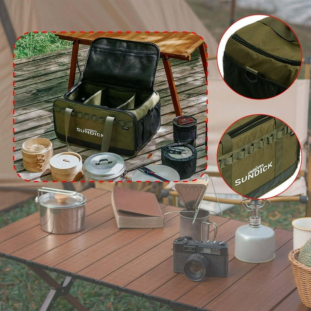 Bolsa de transporte para acampar de 36 L de capacidad, anticolisión, para cocinar al aire libre en el jardín Verde