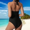 thumbnail image 4 of Women Sexy Tummy Control One Piece Swimsuits Halter Push Up Bathing Suits Hot Pink XL, 4 of 4