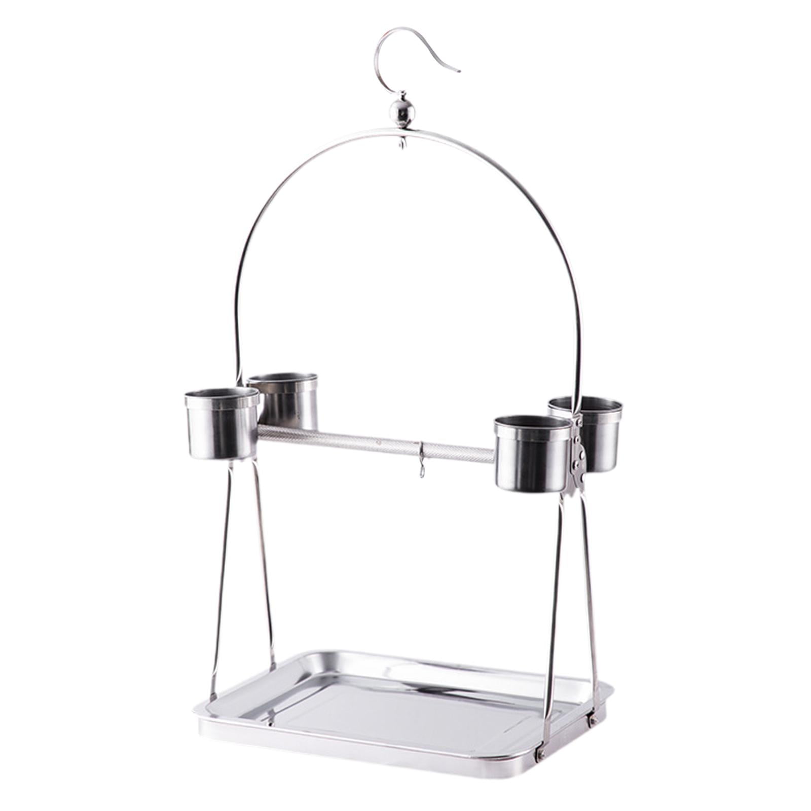 Serenable Bird Cage Pet Parrot Playstand Training Stand Activity Toy Hanging Hook Tabletop Bird Stand Bird Stand Tabletop for Lovebirds 27 x 19 x 50cm