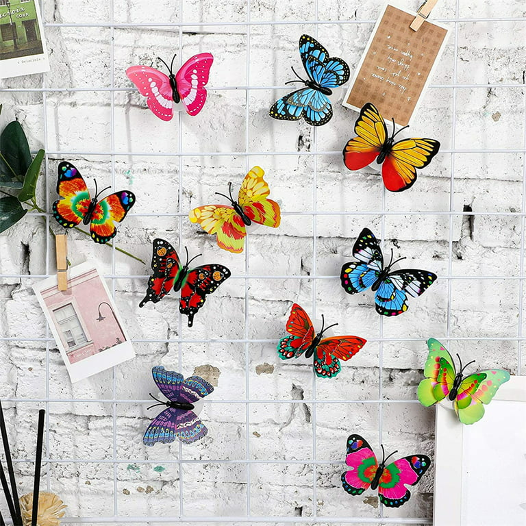 24pcs 3D Butterfly DIY Wall Sticker with Art Decals Sticker for Decoration - Black