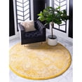 thumbnail image 2 of Unique Loom Penrose Collection Distressed Traditional Vintage Round Rug, 6 Feet, Yellow/Beige, 2 of 2