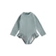 thumbnail image 1 of Traje de baño de una pieza para niñas con cremallera y manga larga con volantes XBTCLXEBCO Gris azulado,2-3 años, 1 of 6