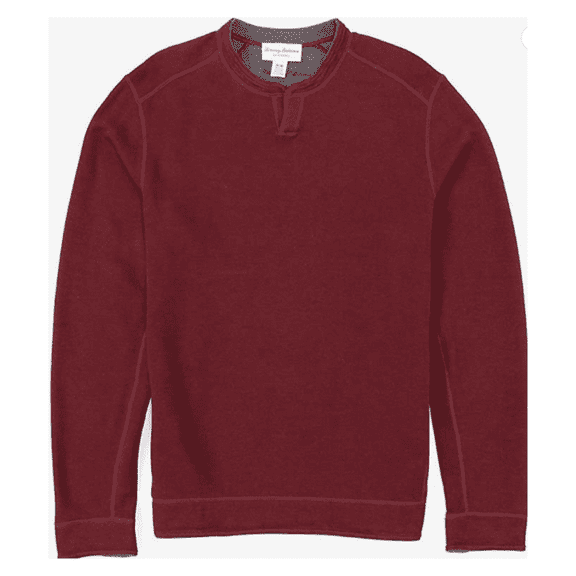 Tommy Bahama Flipshore Abaco Reversible Sweatshirt , Black Cherry Heather, S
