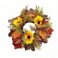 thumbnail image 3 of HHJZPR Artificial Sunflower Candle Ring Wreath,9.84 Inch Fall Mini Wreath for Jar Candle Lantern Thanksgiving Harvest Table Centerpiece Decor, 3 of 6