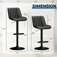 thumbnail image 6 of Walsunny Adjustable Bar Stools Set of 4 Leather Upholstered Swivel Counter Stools Counter Height Bar Stools with Large Base, Room Bar, Black, 6 of 6