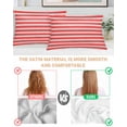 thumbnail image 3 of Boho Red Stripe Pillow Cases Queen Size Set of 2, Smooth Satin Pillowcase for Hair and Skin, Abstract Geometric White Minimalist Decorative Cooling Bed Pillow Covers with Zipper, 20x30 Inches, 3 of 5
