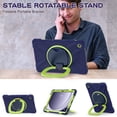 thumbnail image 3 of Case for Samsung Galaxy Tab A9+ 11.0 inch, 360 Degree Rotating Hand Grip Shockproof Cover with Shoulder Strap, NavyBlue Lime, 3 of 7