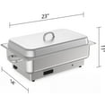 thumbnail image 2 of Garvee 9 QT Electric Chafing Dish with Stainless Steel Lid, 1 Full Size & 2 Half Size Pans, Silver, 2 of 7