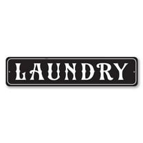 Laundry Home Novelty Aluminum Metal Decor Sign - 4x18 inches