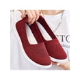 thumbnail image 4 of Frontwalk Women Shoes Casual Slip On Sneakers Walking Trainers Knit Upper Sports Comfort Sneakers Ladies Mesh Loafers Jujube Red 7.5, 4 of 6