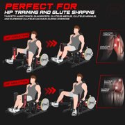 HeeH Hip Abductor Machine: Plate-Loaded Inner & Outer Thigh Trainer for Home Gym Strength Training, Hip Abduction Machine Red