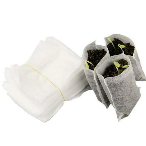 400 Pcs Seeding Bags Small Plant Grow Bags Non-Woven Seedling Raising Pots Gardening Supply Garden