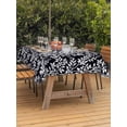 thumbnail image 2 of Outdoor Tablecloth with Umbrella Hole and Zipper, Black Spring Floral Rectangle Table Cloth 60x120 Inch Waterproof Tablecloth, Farmhouse Flowers Elegant Pastoral Picnic Table Cover for Patio Camping, 2 of 7