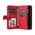 thumbnail image 2 of Multifunctional Case for iPhone 7 Plus, iPhone 8 Plus,9 Credit Cards Holder with Wrist Strap, Premium PU Leather Zipper Wallet Purse Magnetic Flip Phone Cover For iPhone 8 Plus/7 Plus, Red, 2 of 12